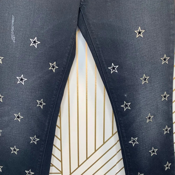 Hudson Riley Crop Relaxed Star Straight Jeans - Picture 4 of 10